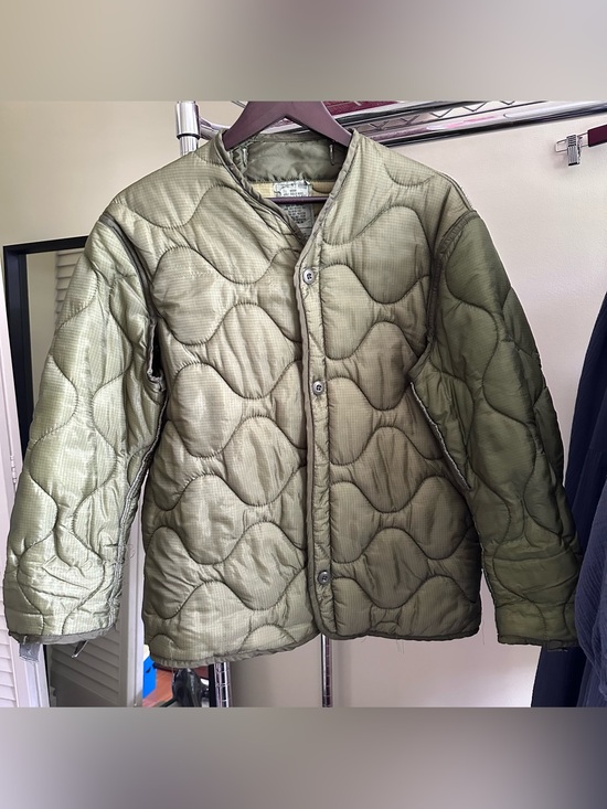 Vintage Jackets & Blazers - Vintage Olive Green Quilted Military Liner Jacket